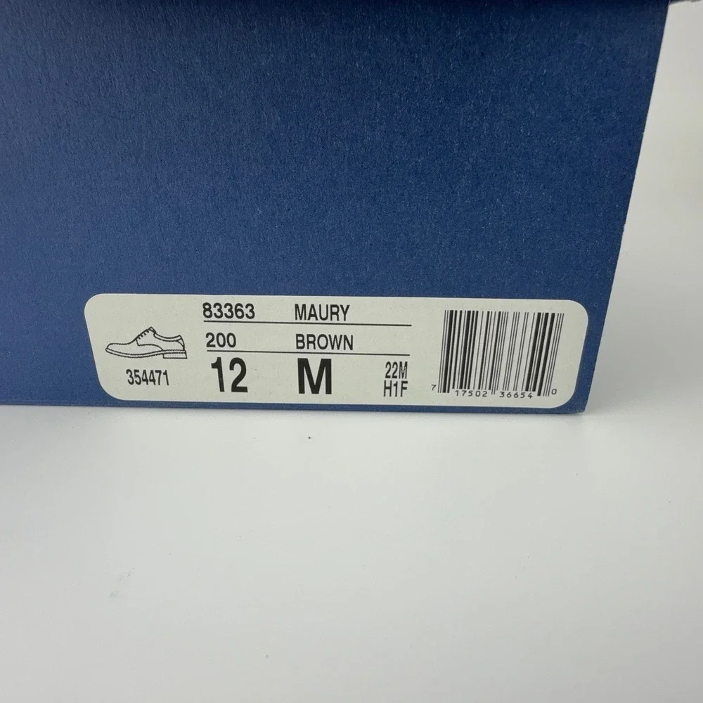Nunn Bush Maury Brown Leather Plain Toe Oxford Shoes Mens‎ 12M NIB